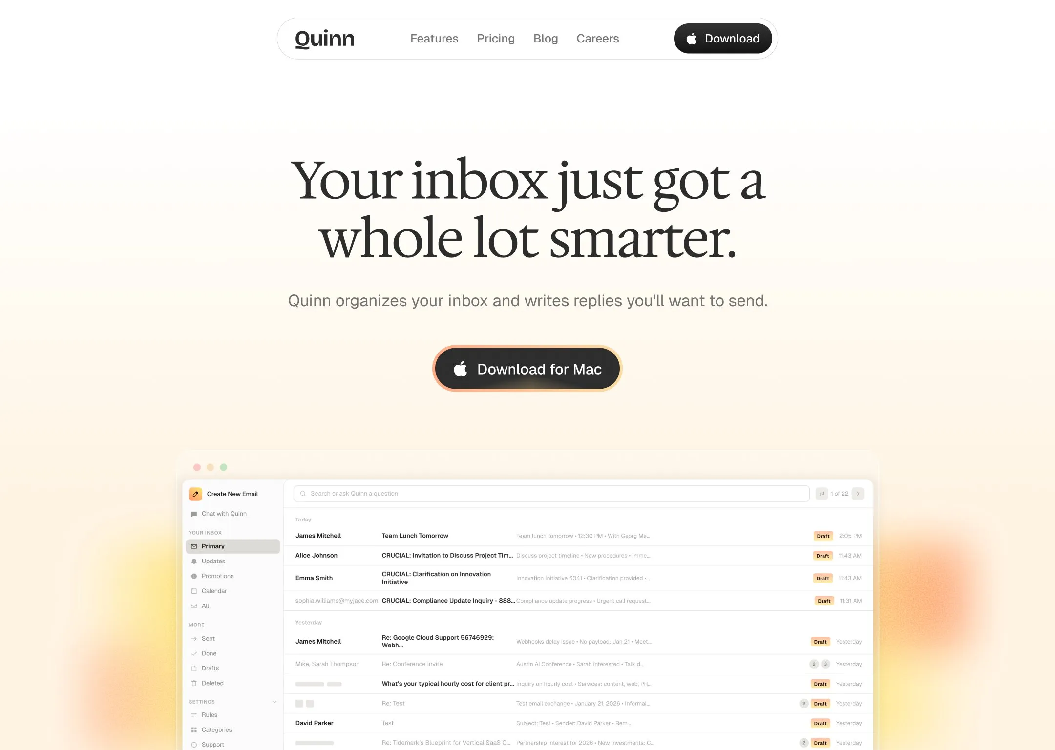 Quinn – website design