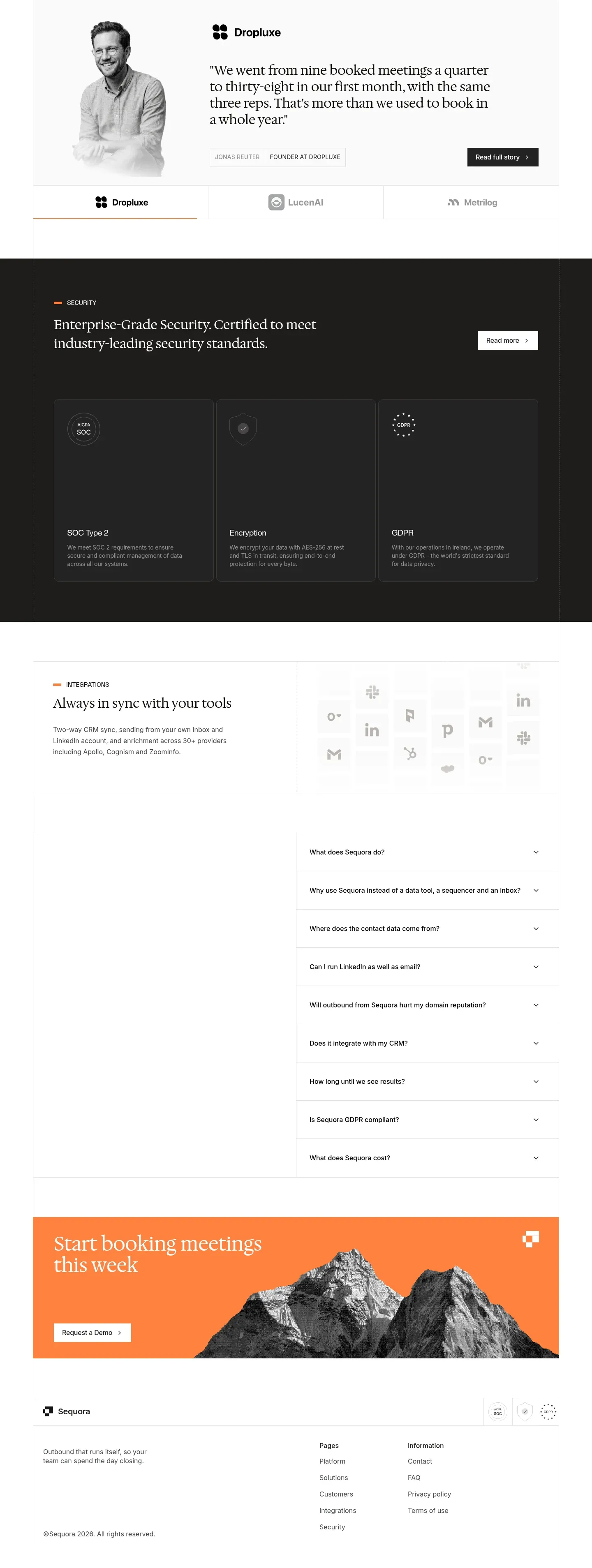 Sequora – website design 2